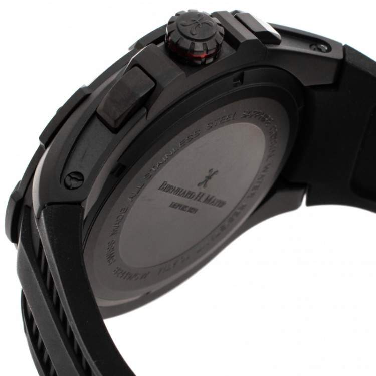 Pre Owned Bernhard H. Mayer Black Stainless Steel Victor Chronograph Men's Wristwatch 50 mm