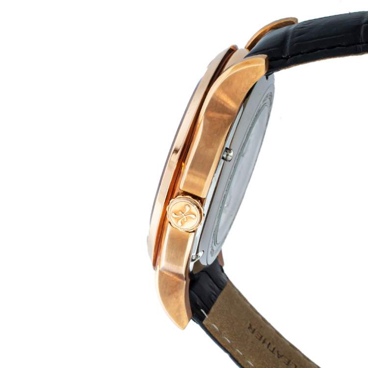Pre Owned Bernhard H. Mayer Black Rose Gold PVD Plated Stainless Steel Chronos-Rose Gold Limited Edition Men's Wristwatch 42mm