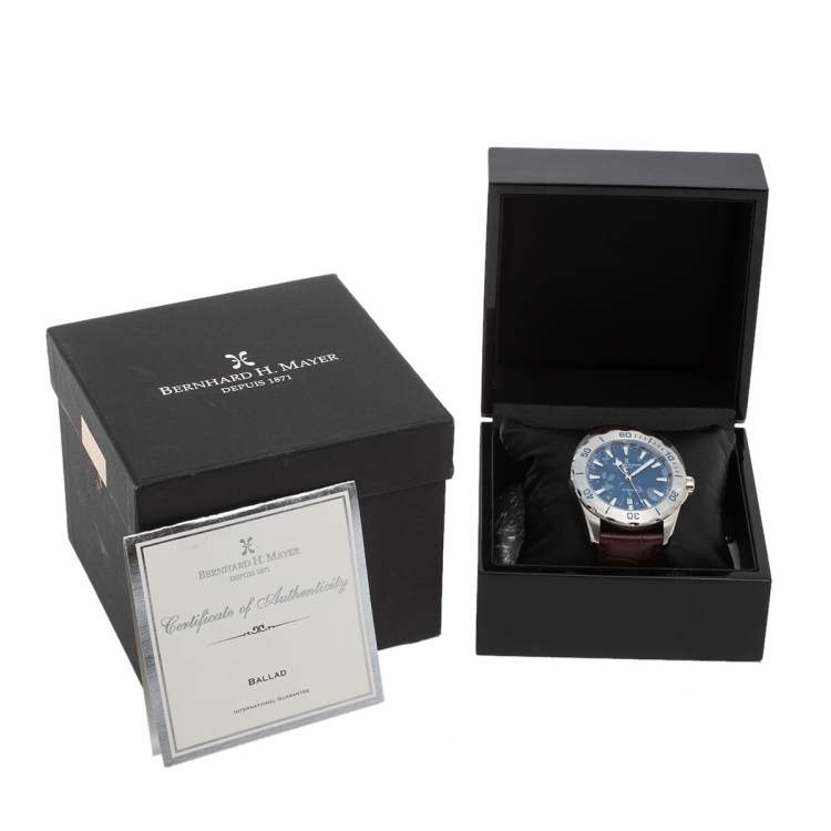 Pre Owned Bernhard H. Mayer Blue Stainless Steel Limited Edition Ballad BH05/CWR Men's Wristwatch 44 mm