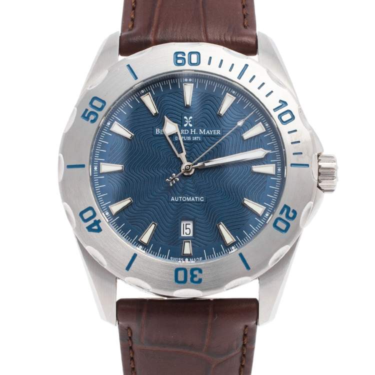 Pre Owned Bernhard H. Mayer Blue Stainless Steel Limited Edition Ballad BH05/CWR Men's Wristwatch 44 mm