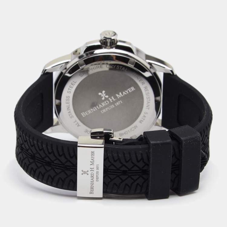 Pre Owned Bernhard H. Mayer Blue Stainless Steel Black Silicon Drift Men's Wristwatch 44 mm