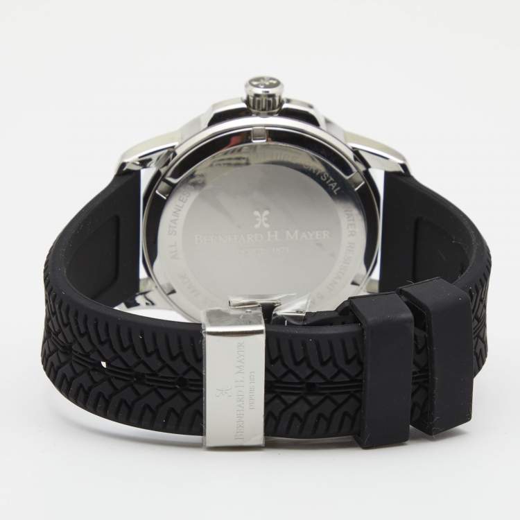 Pre Owned Bernhard H. Mayer Blue Stainless Steel Black Silicon Drift Men's Wristwatch 44 mm