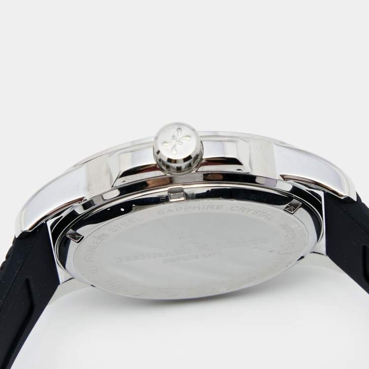Pre Owned Bernhard H. Mayer Blue Stainless Steel Black Silicon Drift Men's Wristwatch 44 mm