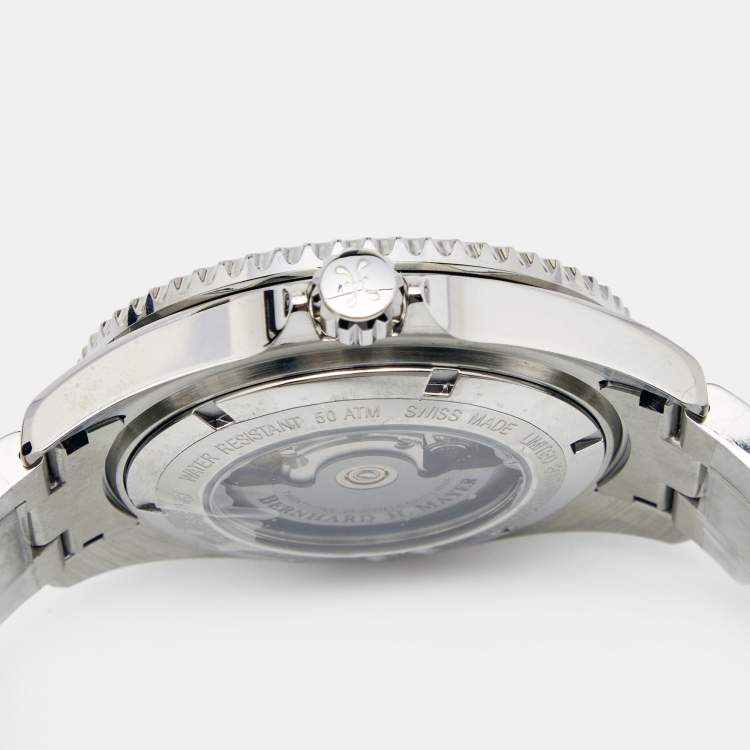 Pre Owned Bernhard H. Mayer Black Stainless Steel Nauticus Austro 41701.566.6 Limited Edition Men's Wristwatch 45 mm