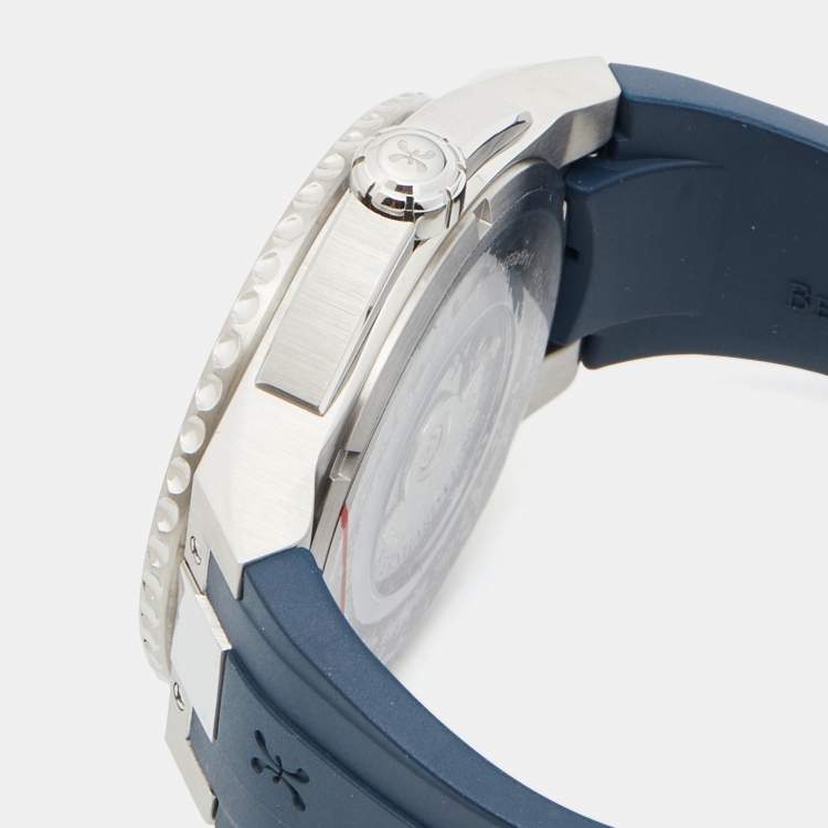 مملوكة مسبقًا Bernhard H. Mayer Blue Ceramic Stainless Steel Rubber Limited Edition PowerMaster Blue BH44T/CW Men's Wristwatch 44 mm