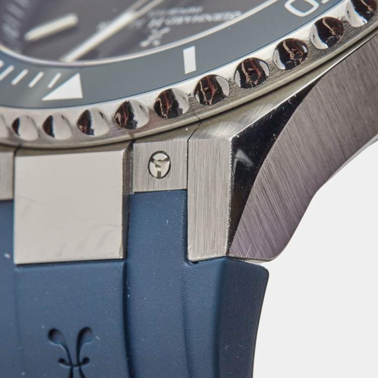 Pre Owned Bernhard H. Mayer Blue Ceramic Stainless Steel Rubber Limited Edition PowerMaster Blue BH44T/CW Men's Wristwatch 44 mm