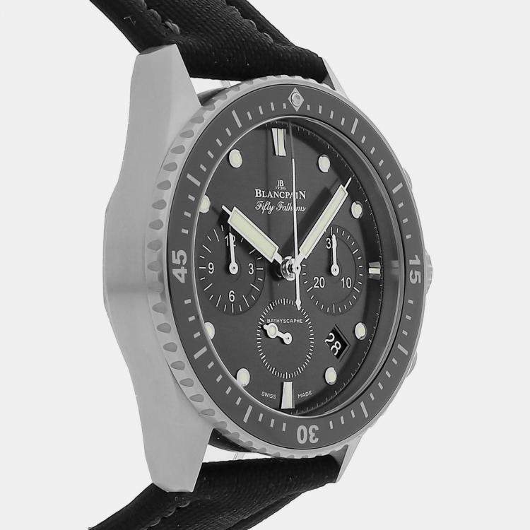 Pre Owned Blancpain Fifty Fathoms Bathyscaphe Flyback Chronograph 5200-1110-B52A Automatic Black Stainless Steel Men’s Wristwatch 43mm