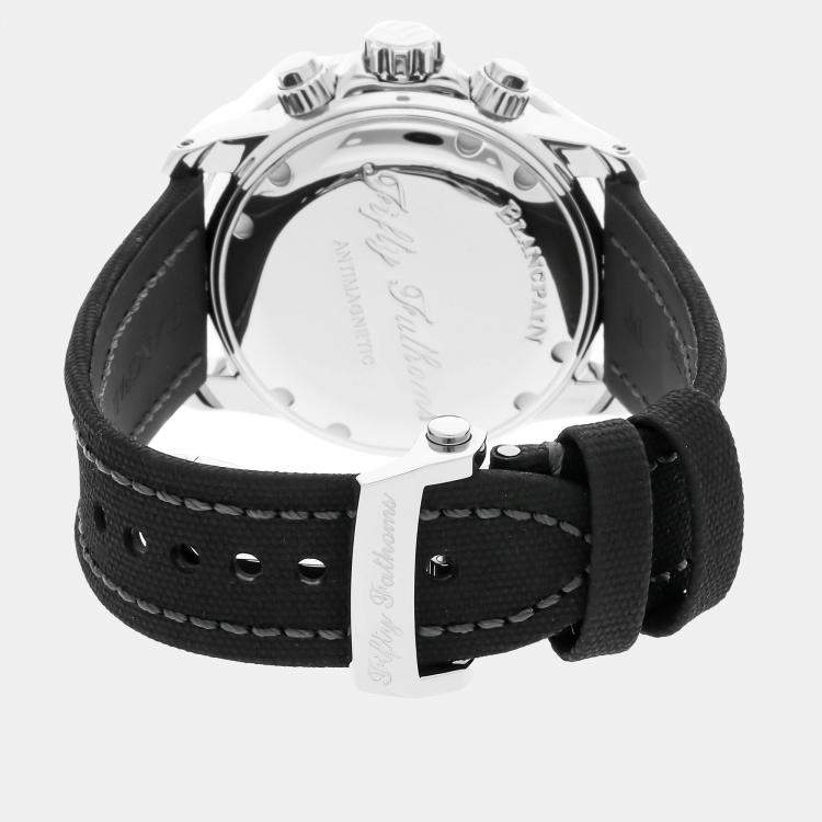Pre Owned Blancpain Fifty Fathoms Chronograph Flyback 5085F-1130-52B Automatic Stainless Steel Black Dial Men's Wristwatch 45mm