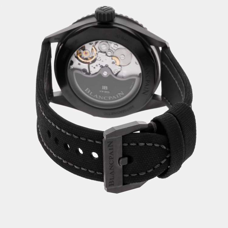 Pre Owned Blancpain Fifty Fathoms Bathyscaphe 5000-0130-B52A Automatic Black Ceramic Men's Wristwatch 44mm