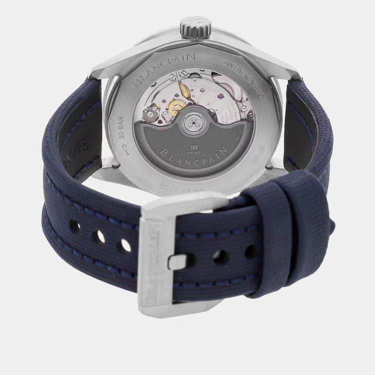 Pre Owned Blancpain Fifty Fathoms 5100-1140-O52A Automatic Blue Stainless Steel Men’s Wristwatch 38 mm