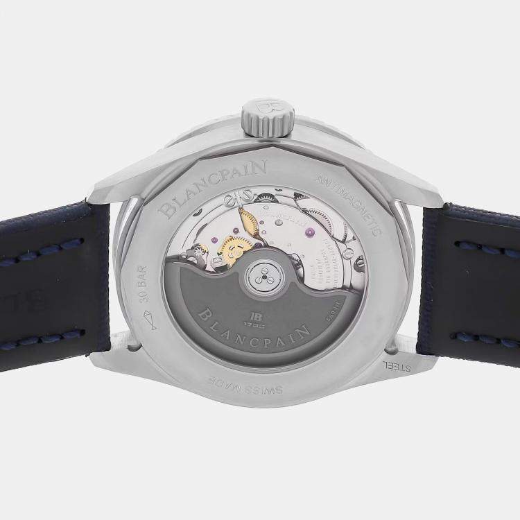 Pre Owned Blancpain Fifty Fathoms 5100-1140-O52A Automatic Blue Stainless Steel Men’s Wristwatch 38 mm