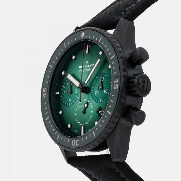 Pre Owned Blancpain Fifty Fathoms 5200-0153-B52A Automatic Green Ceramic Men’s Wristwatch 43 mm