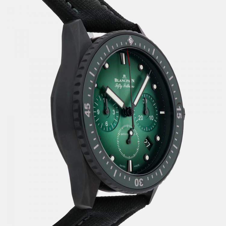Pre Owned Blancpain Fifty Fathoms 5200-0153-B52A Automatic Green Ceramic Men’s Wristwatch 43 mm
