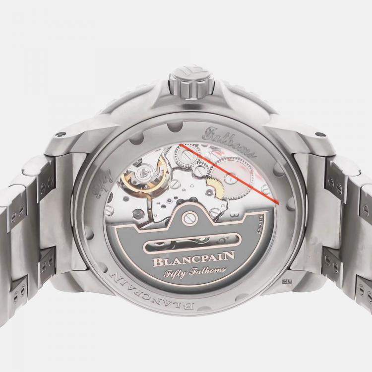 Pre Owned Blancpain Fifty Fathoms 5010-12B30-98S Automatic Black Titanium Men’s Wristwatch 42 mm
