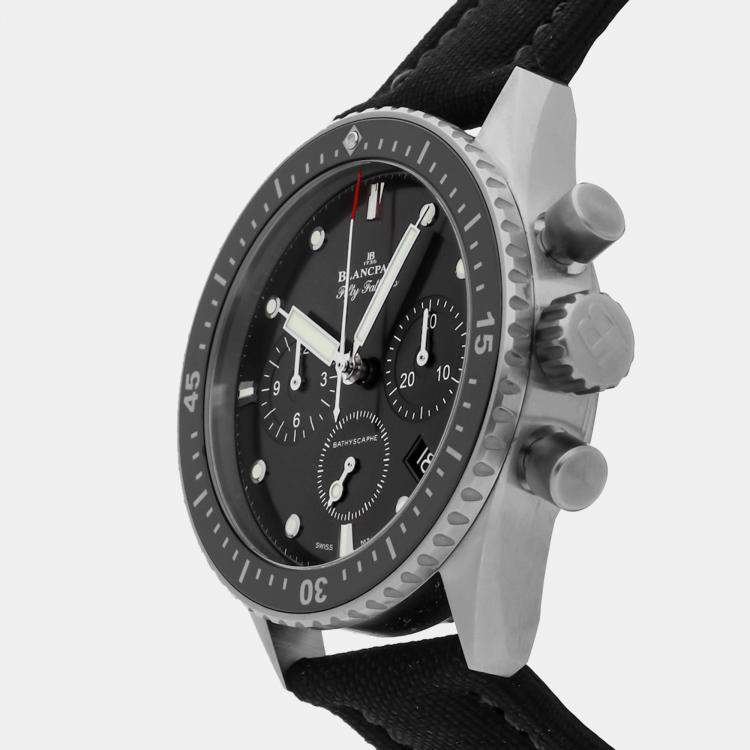 مملوكة مسبقًا ساعة كرونوغراف فلايباك بلانكبين فيفتي فاثومز باثيسكاف 5200-1110-B52A مستعملة