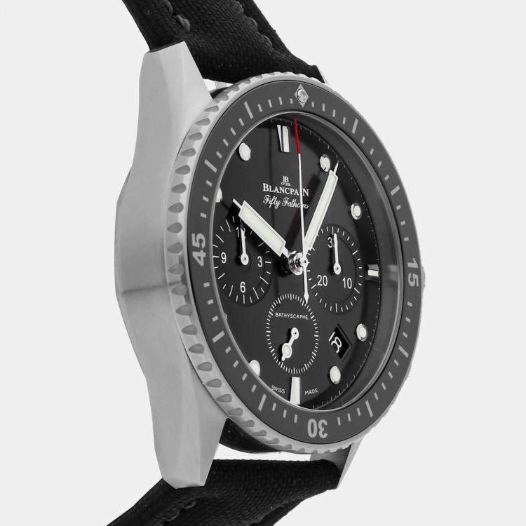 مملوكة مسبقًا ساعة كرونوغراف فلايباك بلانكبين فيفتي فاثومز باثيسكاف 5200-1110-B52A مستعملة