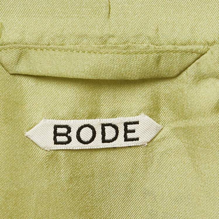 Pre Owned Bode Green Print Silk Guam Shirt S
