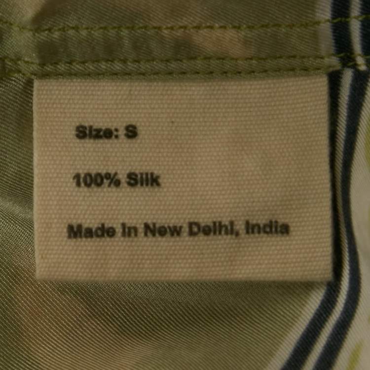 Pre Owned Bode Green Print Silk Guam Shirt S