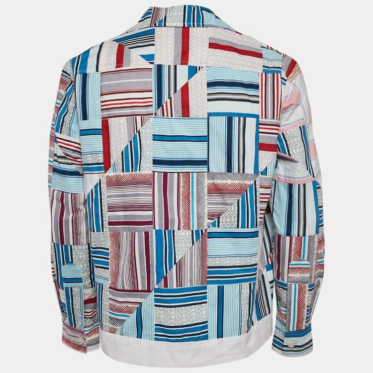 Pre Owned Bode Multicolor Printed Cotton Patch Work Shirt S