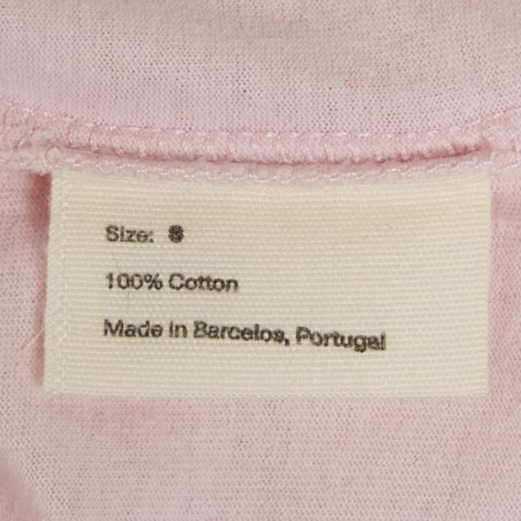 Pre Owned Bode Pink Printed Jersey Velvet Applique T-shirt S