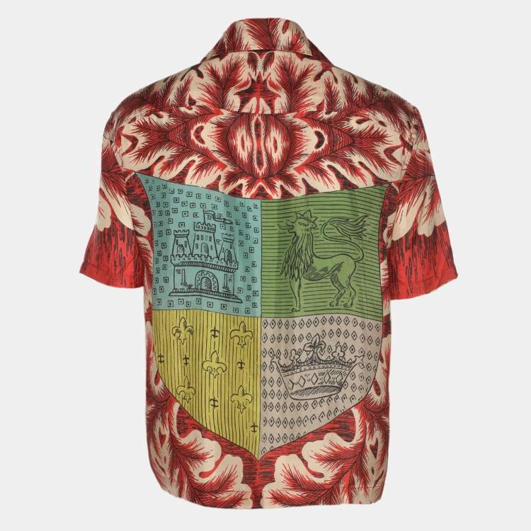 Pre Owned Bode Multicolor Printed Silk Button Front Shirt L