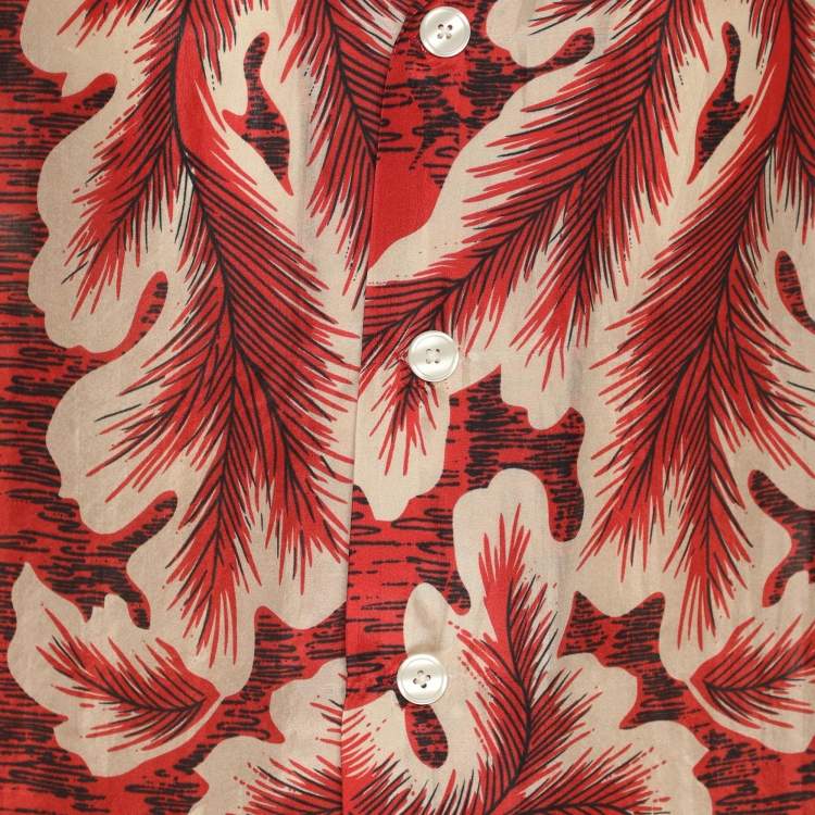 Pre Owned Bode Multicolor Printed Silk Button Front Shirt L