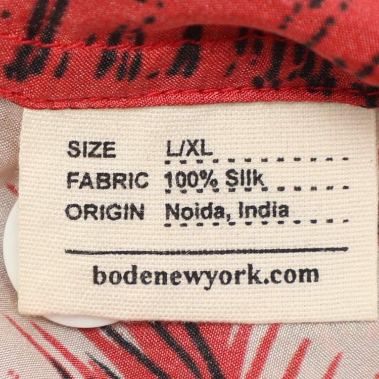 Pre Owned Bode Multicolor Printed Silk Button Front Shirt L