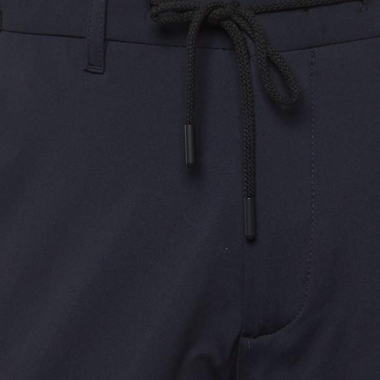 مملوكة مسبقًا Boggi Milano Navy Blue Nylon B Tech Stretch Trousers M/L
