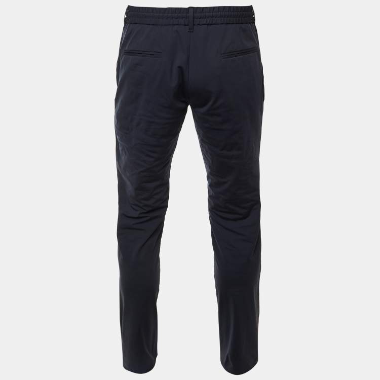 مملوكة مسبقًا Boggi Milano Navy Blue Nylon B Tech Stretch Trousers M/L