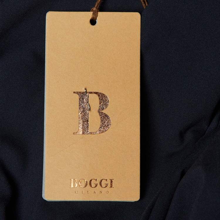 مملوكة مسبقًا Boggi Milano Navy Blue Nylon B Tech Stretch Trousers M/L