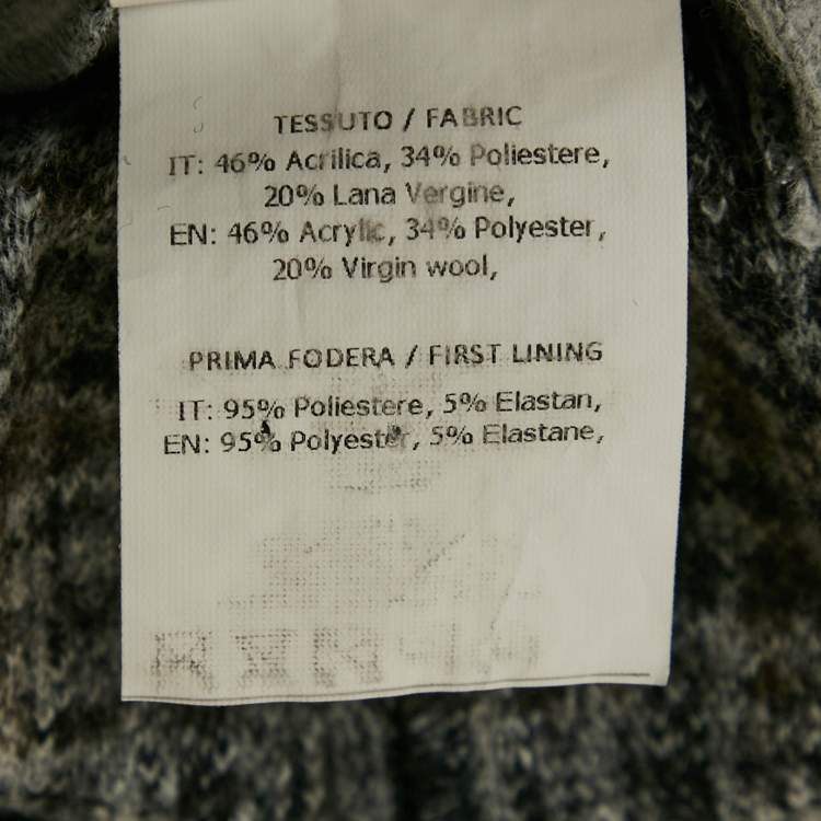 Pre Owned Boggi Milano Grey Checks Wool Blend Single Breasted Blazer L