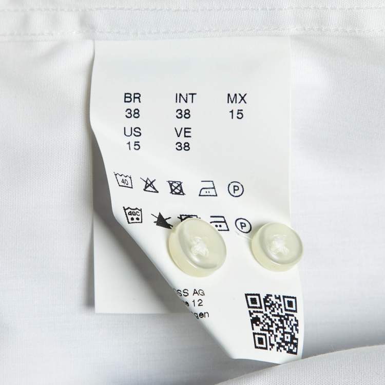 Pre Owned Boss By Hugo Boss White Cotton Buttoned Up Shirt S
