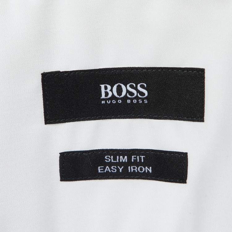 Pre Owned Boss By Hugo Boss White Cotton Buttoned Up Shirt S