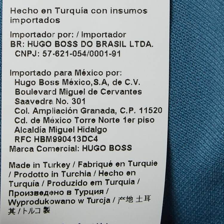 مملوكة مسبقًا Boss By Hugo Boss Blue Cotton Jersey Slim Fit Polo T-Shirt L