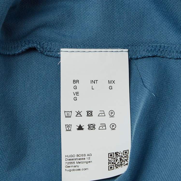 مملوكة مسبقًا Boss By Hugo Boss Blue Cotton Jersey Slim Fit Polo T-Shirt L