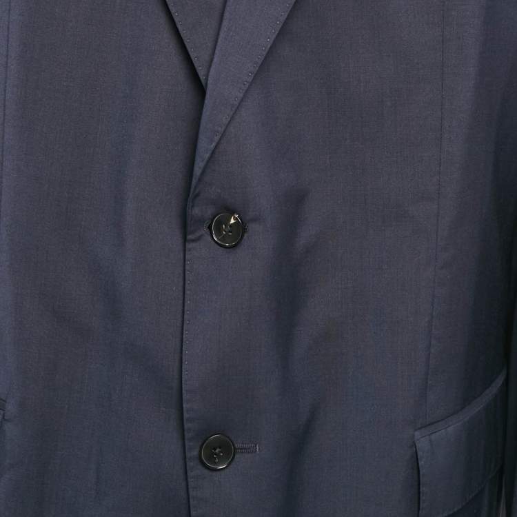 Pre Owned Boss By Hugo Boss Navy Blue Wool Phoenix Blazer 4XL