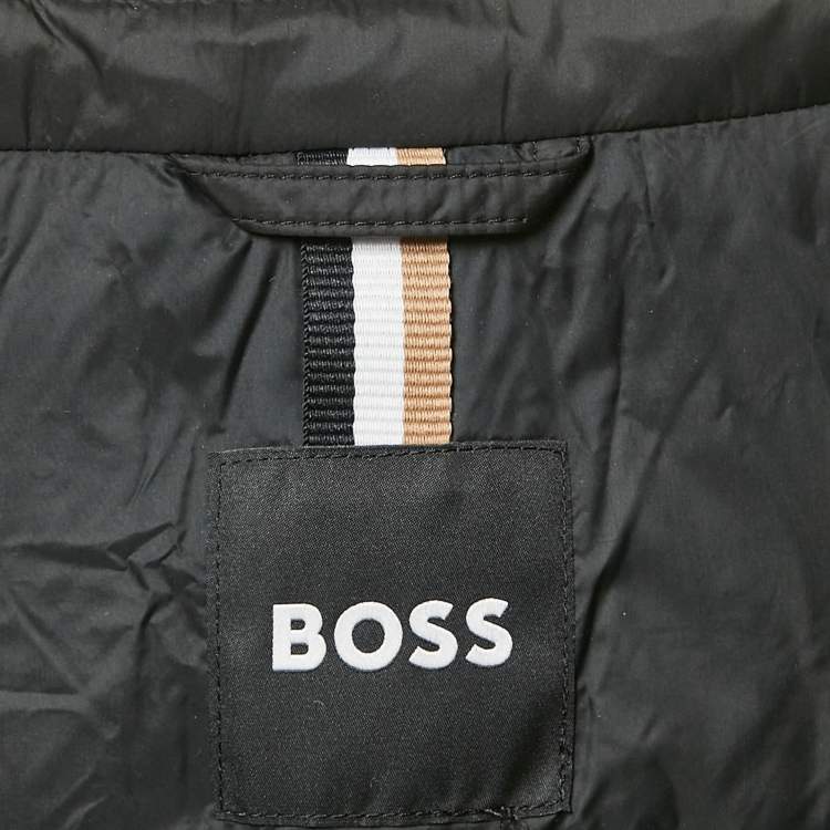 Pre Owned Boss By Hugo Boss Black Nylon Zip-Up Puffer Vest Jacket XL
