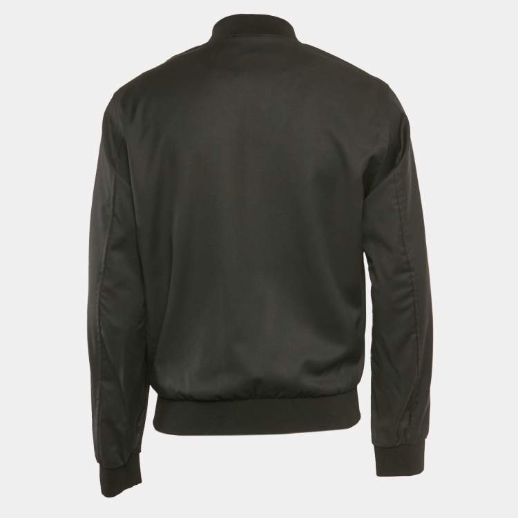 Pre Owned Boss By Hugo Boss Black Wool Zip-Up Jacket M