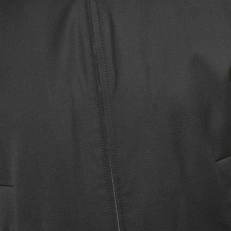 Pre Owned Boss By Hugo Boss Black Wool Zip-Up Jacket M