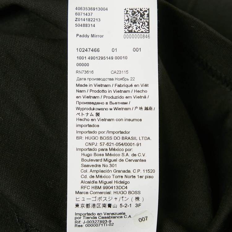 Pre Owned Boss By Hugo Boss Black Cotton Paddy Mirror Polo T-Shirt S