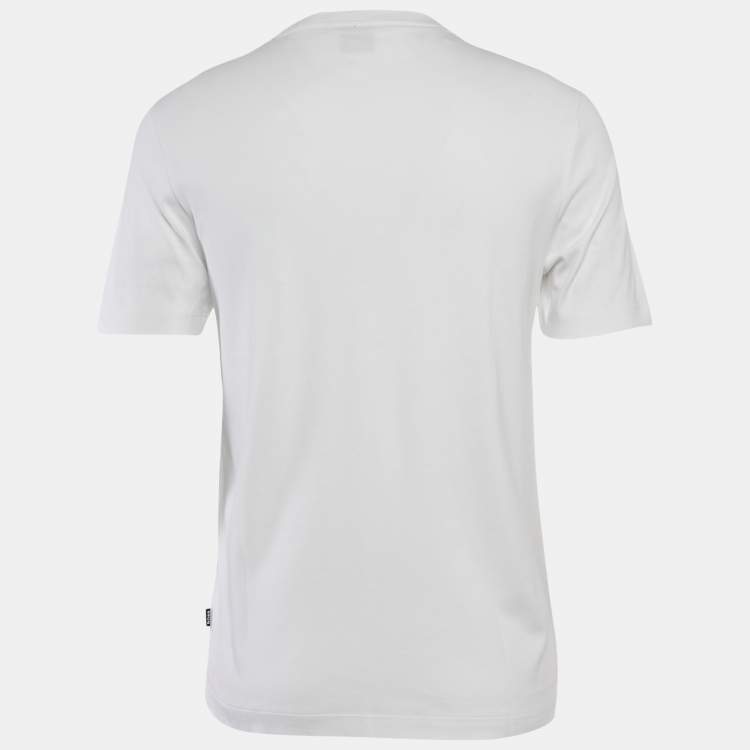 Pre Owned Boss By Hugo Boss White Cotton Crew Neck T-Shirt S