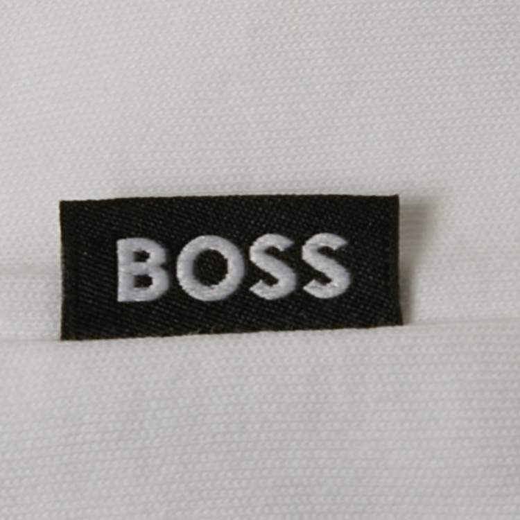 Pre Owned Boss By Hugo Boss White Cotton Crew Neck T-Shirt S