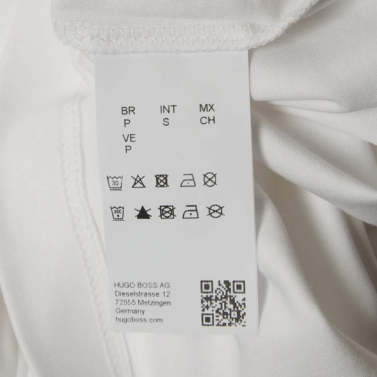 Pre Owned Boss By Hugo Boss White Cotton Crew Neck T-Shirt S