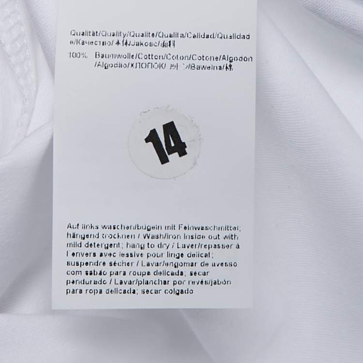 Pre Owned Boss By Hugo Boss White Cotton Crew Neck T-Shirt S
