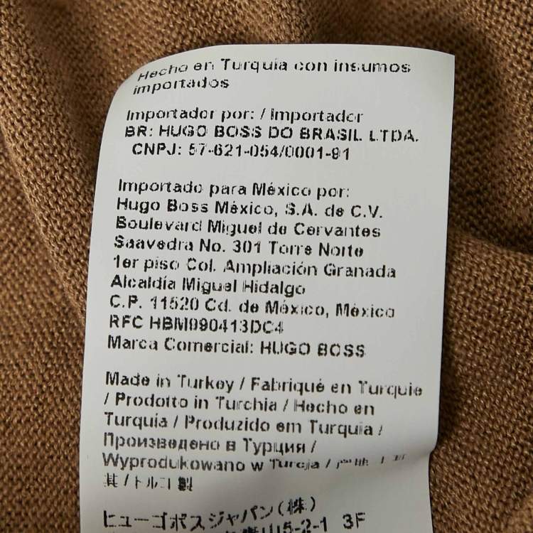 Pre Owned Boss By Hugo Boss Brown Linen Blend Knit Crew Neck T-Shirt S