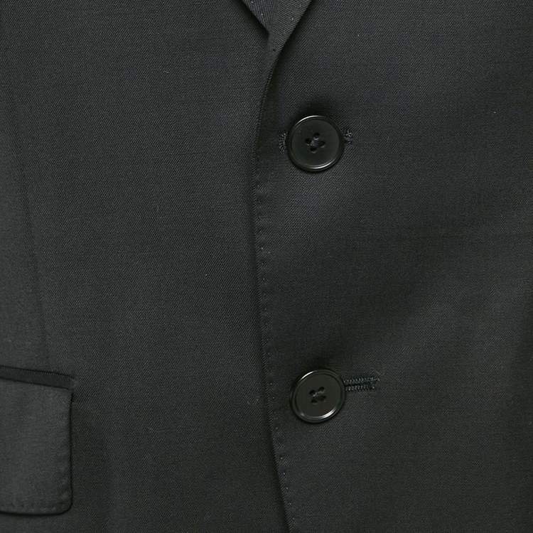 Pre Owned Boss By Hugo Boss Black Wool Gabardine Single Breasted Blazer S