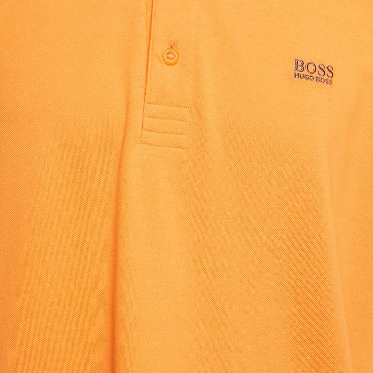 Pre Owned Boss By Hugo Boss Green Label Orange Pique Modern Fit Polo T-Shirt XXL