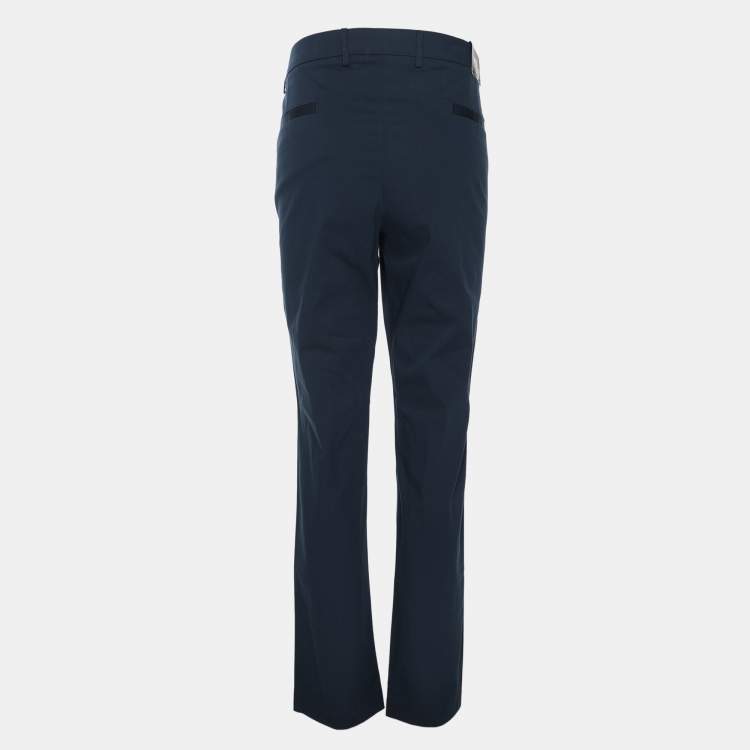 Pre Owned Boss By Hugo Boss Navy Blue Cotton Blend Rogan4-1 Trouser XXL