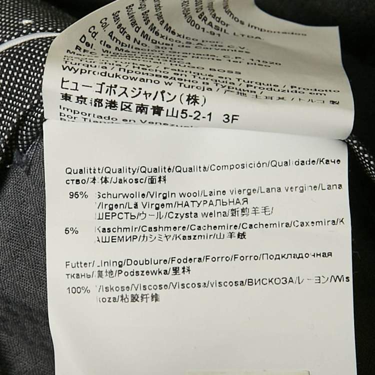 Pre Owned Boss By Hugo Boss Dark Grey Wool Leenon1 Pants XXL