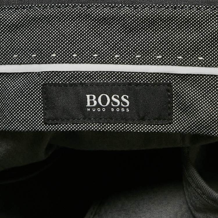 Pre Owned Boss By Hugo Boss Dark Grey Wool Leenon1 Pants XXL
